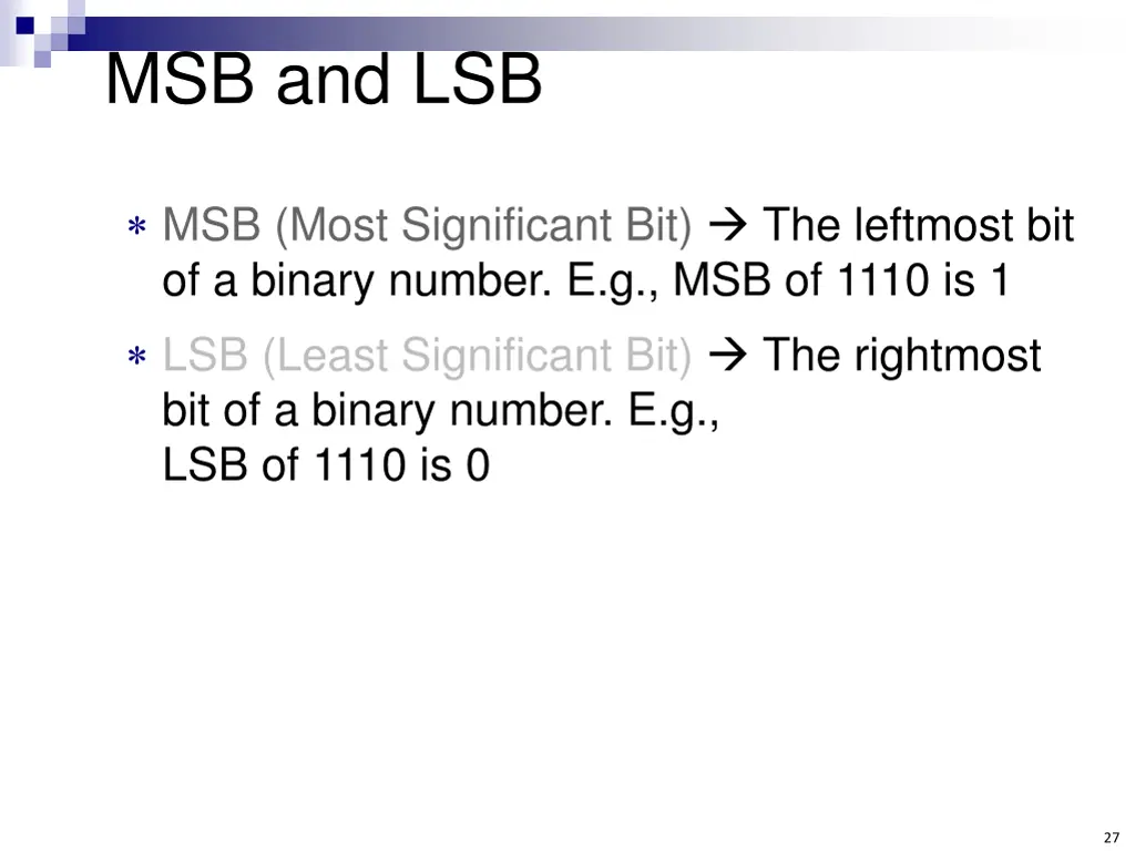 msb and lsb