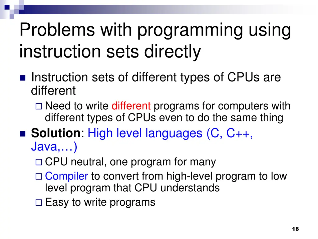 problems with programming using instruction sets