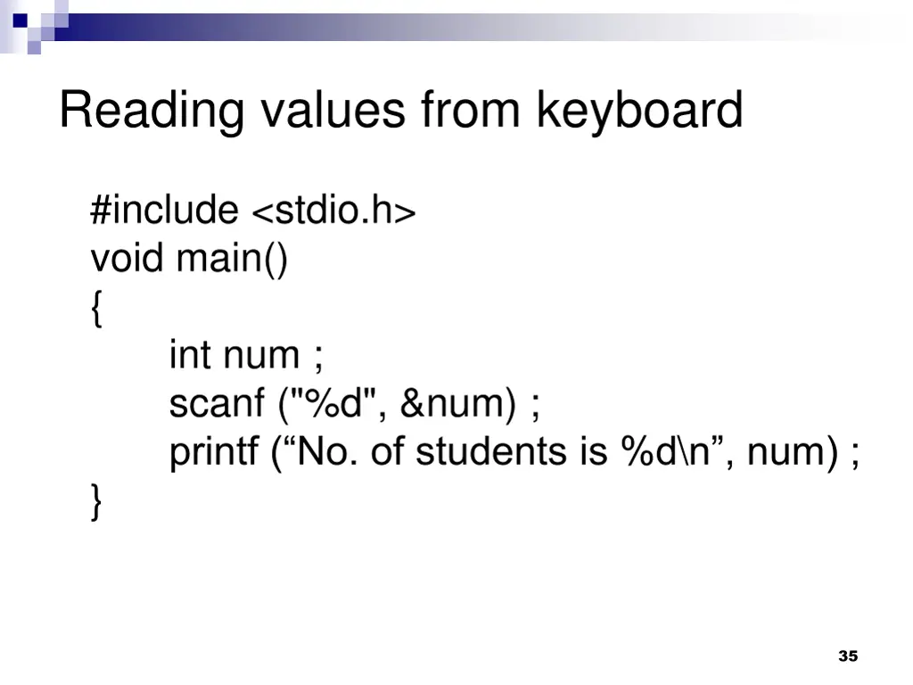 reading values from keyboard