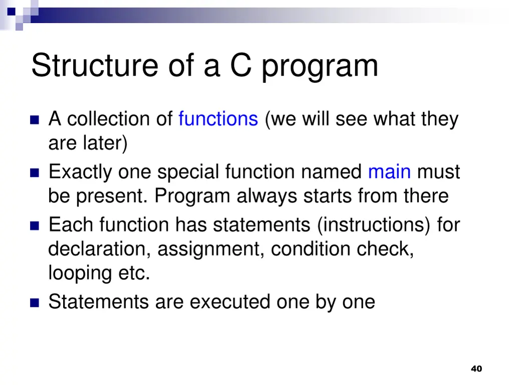 structure of a c program