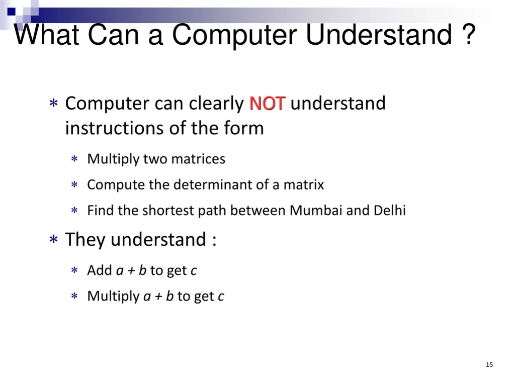what can a computer understand