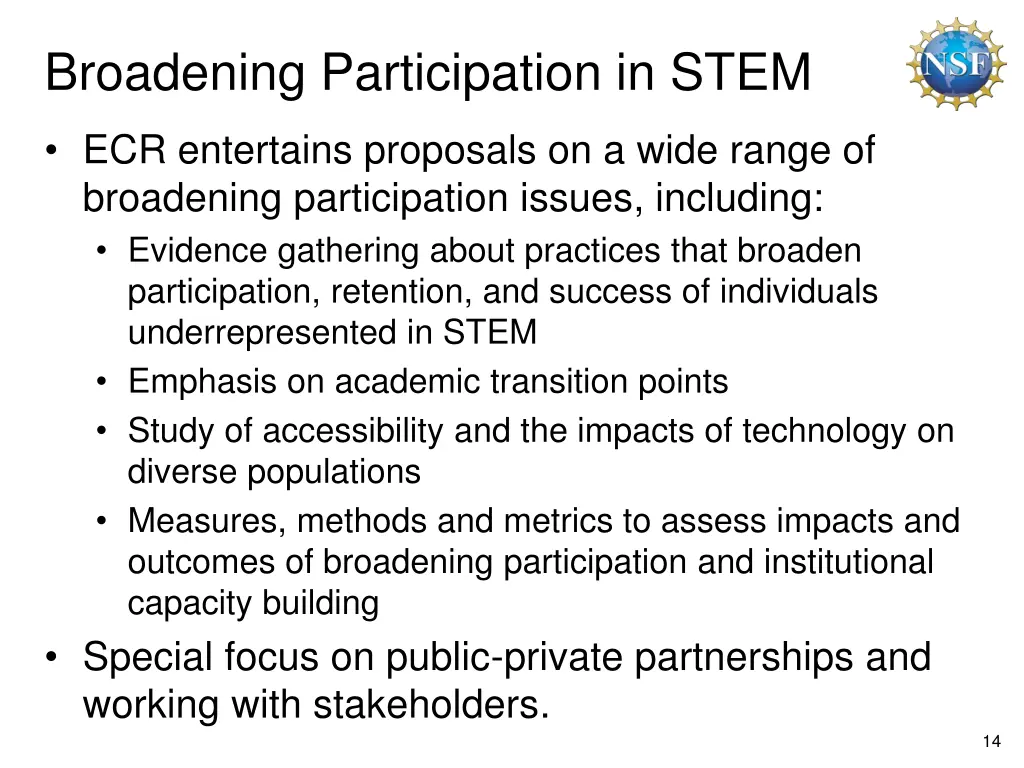 broadening participation in stem