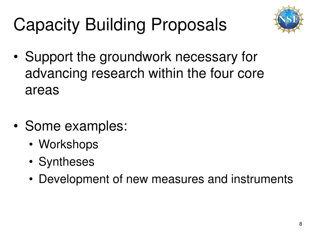 capacity building proposals