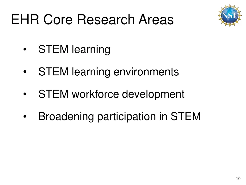 ehr core research areas