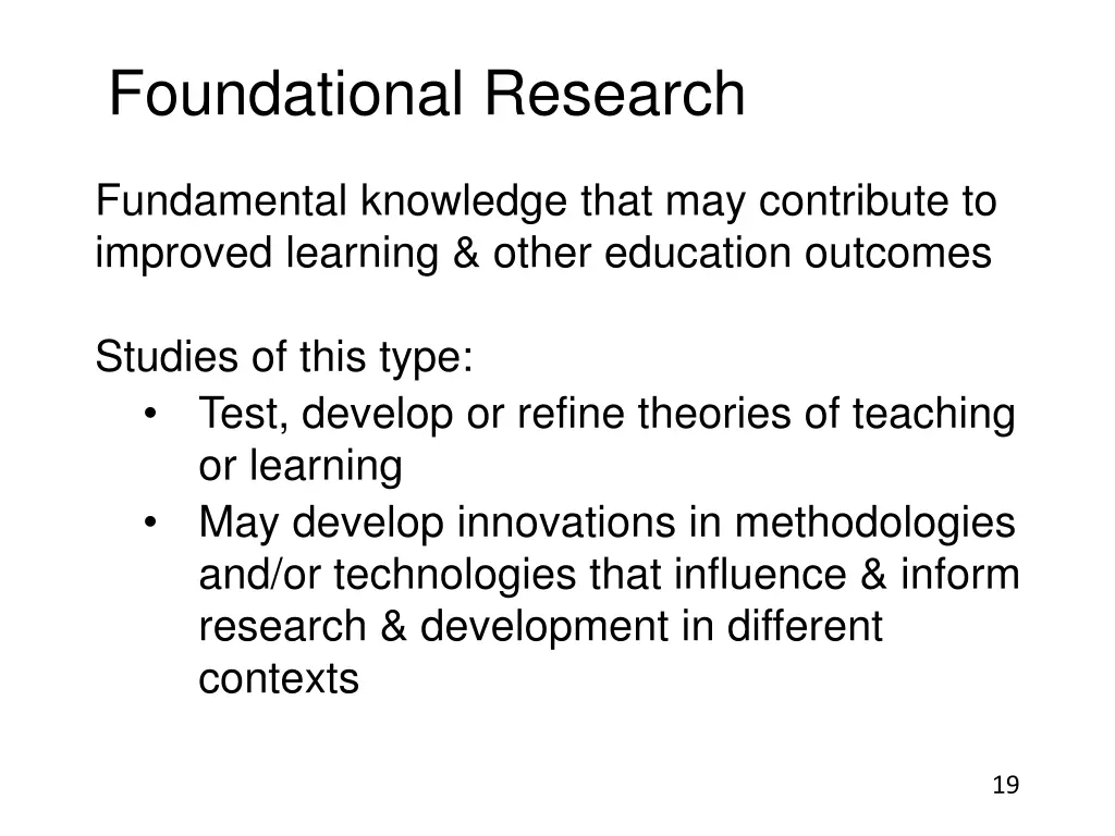 foundational research