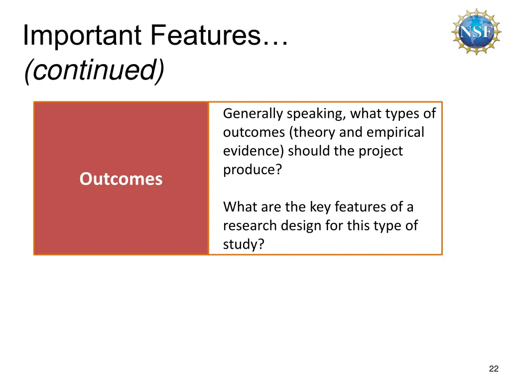 important features continued