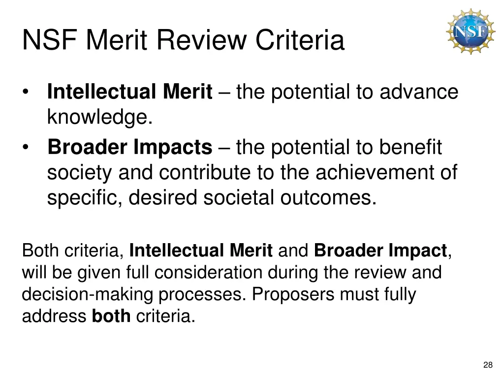 nsf merit review criteria