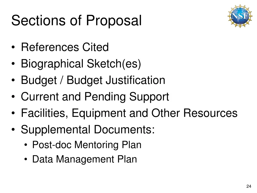 sections of proposal 1