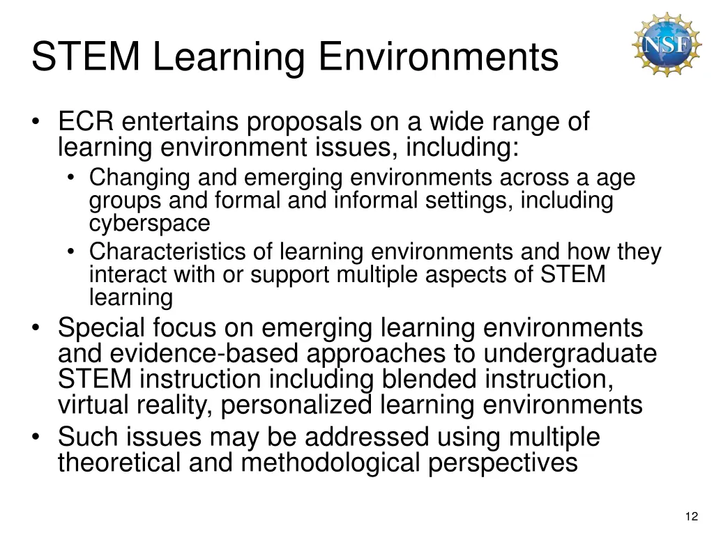 stem learning environments