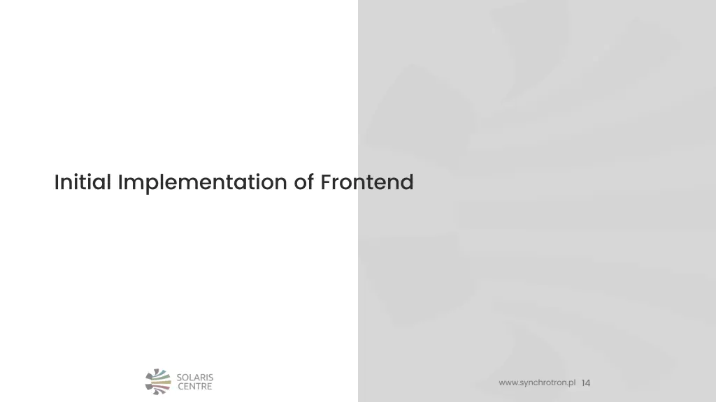 initial implementation of frontend
