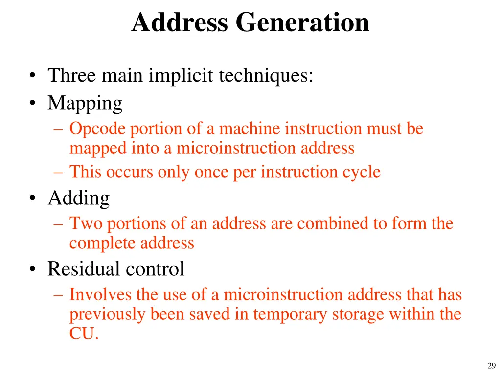 address generation 2