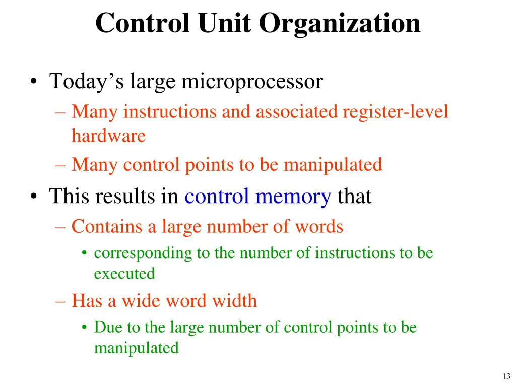 control unit organization 1
