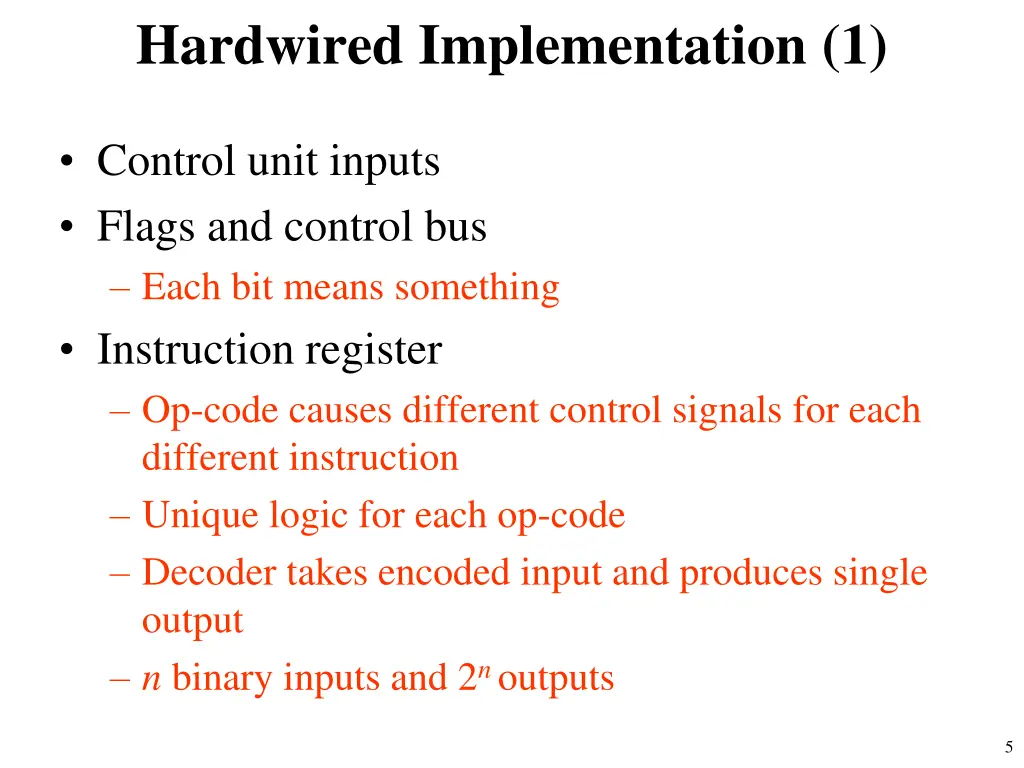 hardwired implementation 1