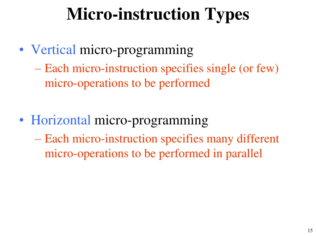 micro instruction types