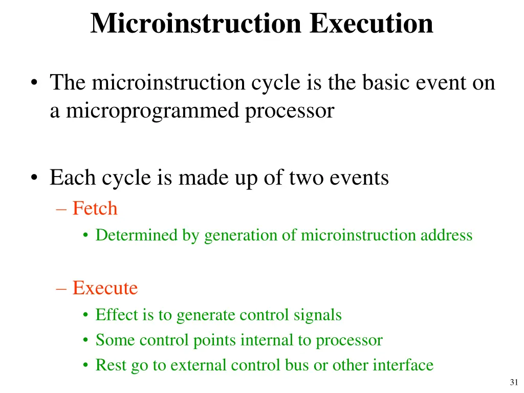 microinstruction execution