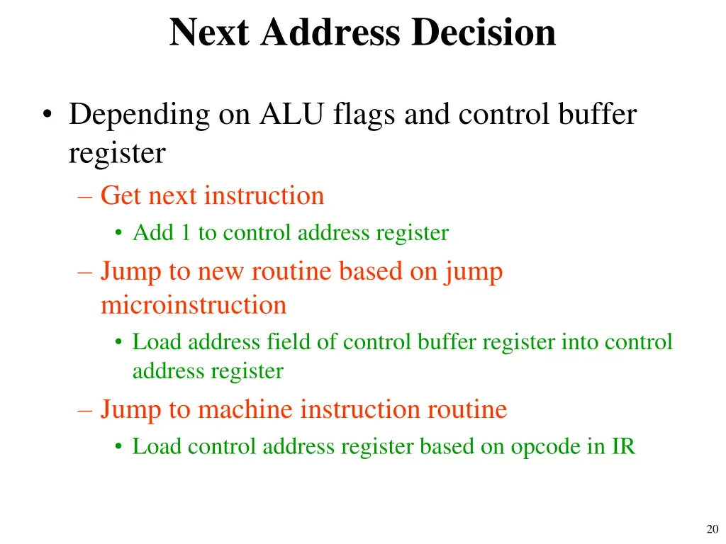 next address decision