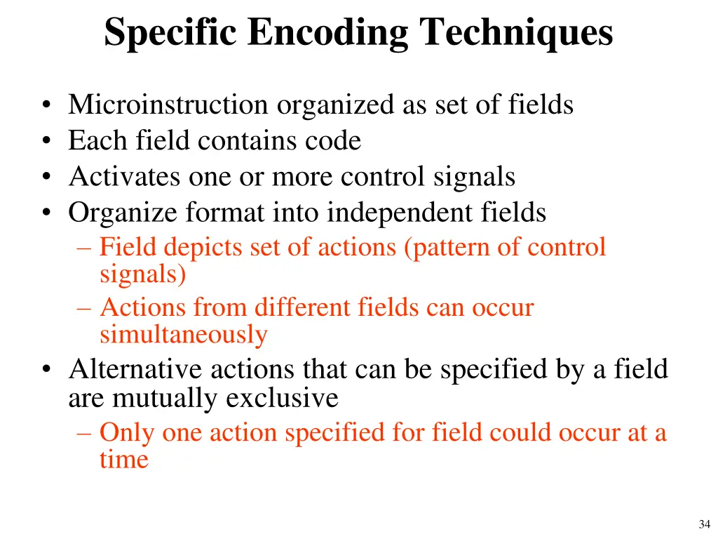 specific encoding techniques