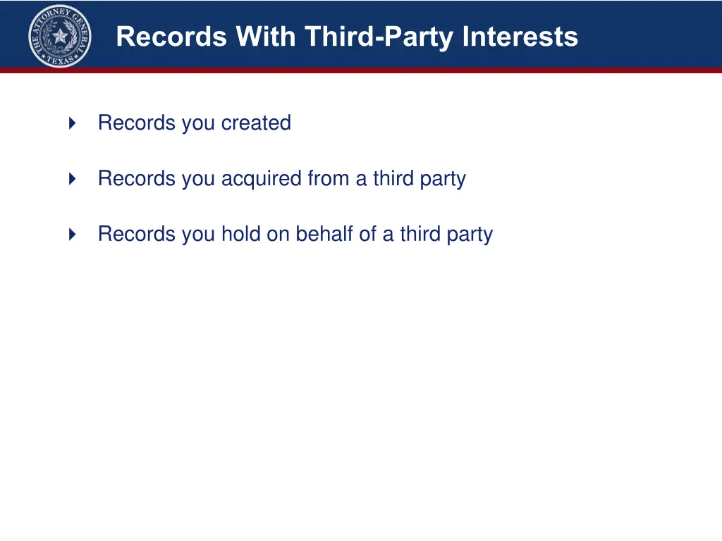 records with third party interests
