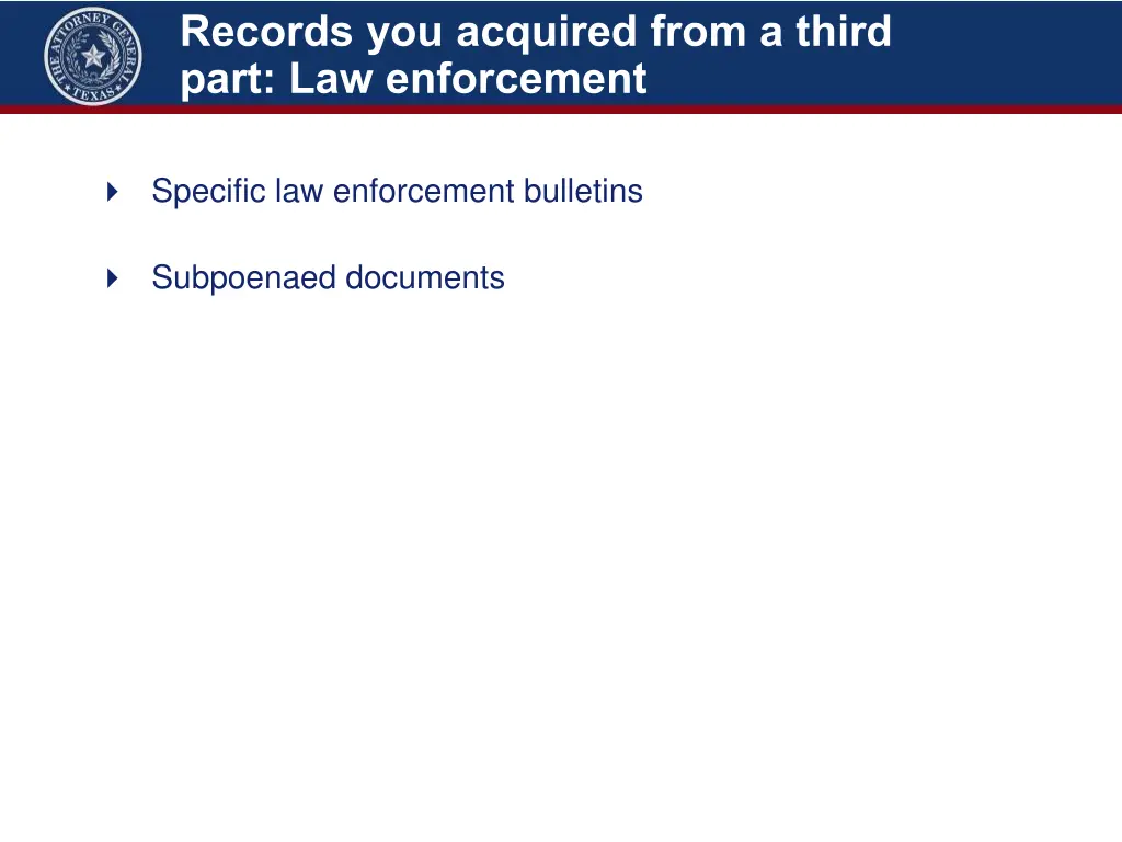 records you acquired from a third part