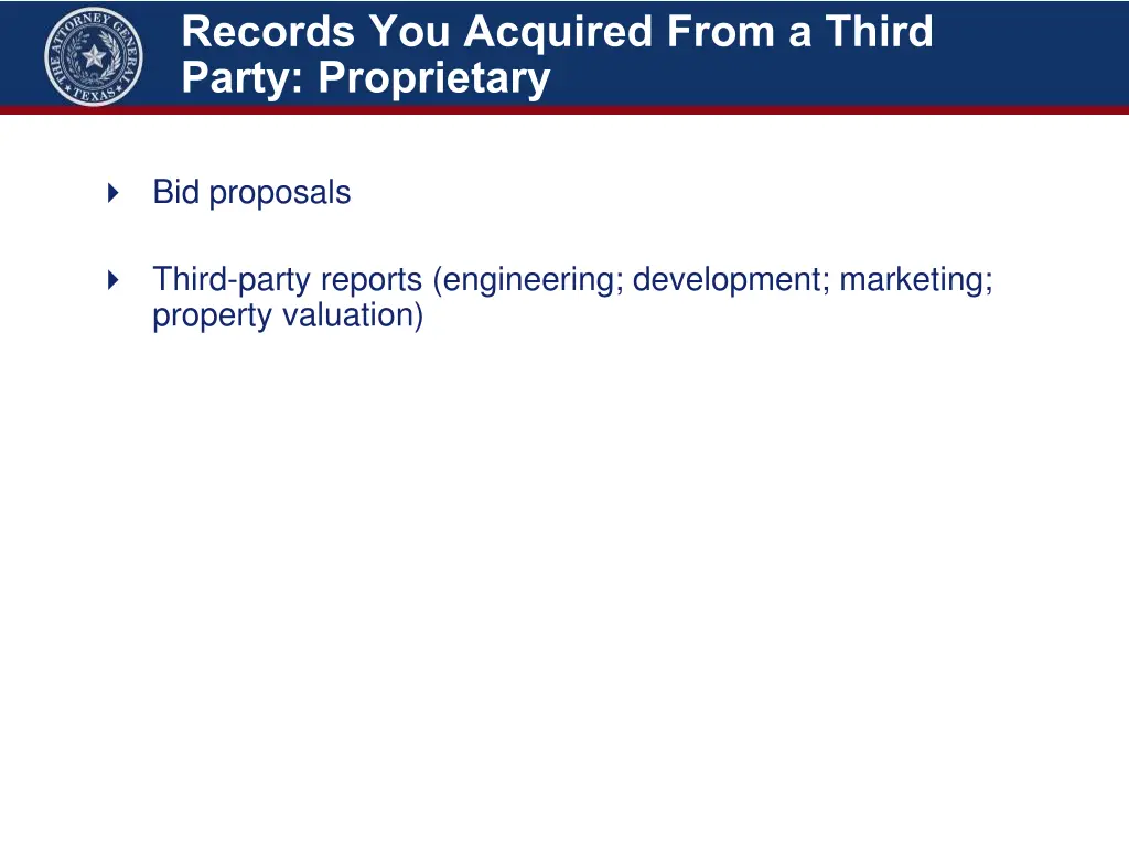 records you acquired from a third party