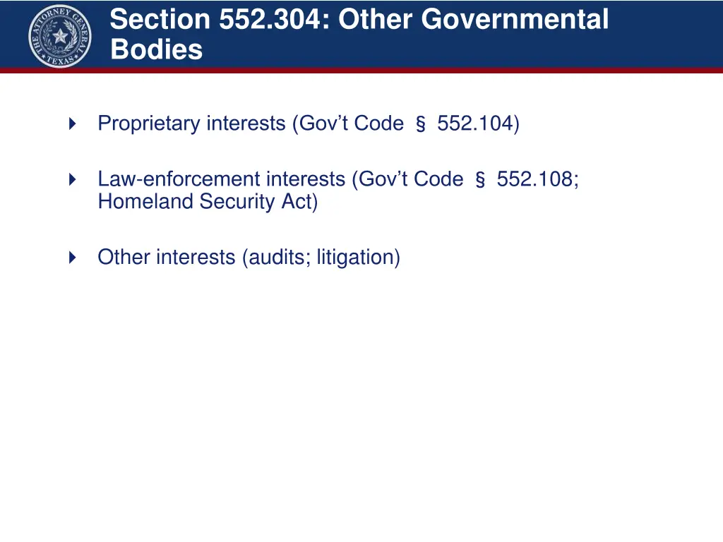 section 552 304 other governmental bodies