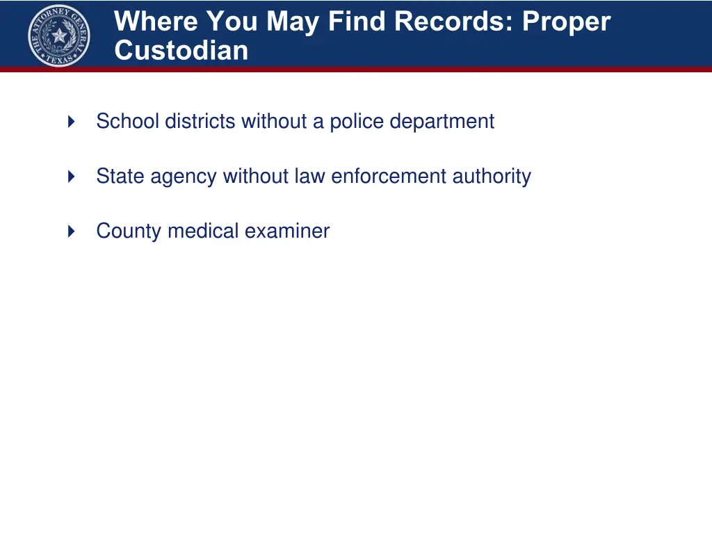where you may find records proper custodian