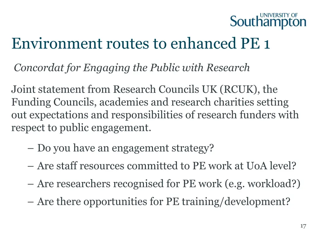 environment routes to enhanced pe 1