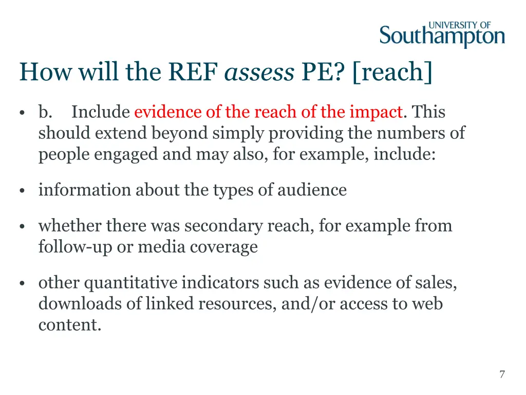 how will the ref assess pe reach