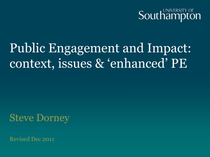 public engagement and impact context issues