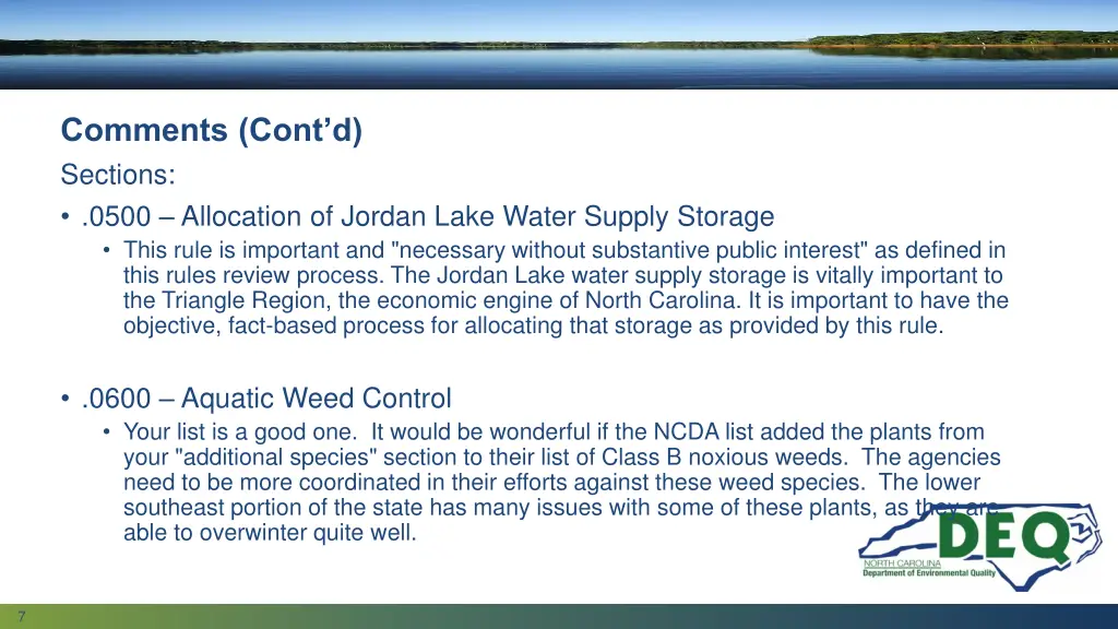 comments cont d sections 0500 allocation