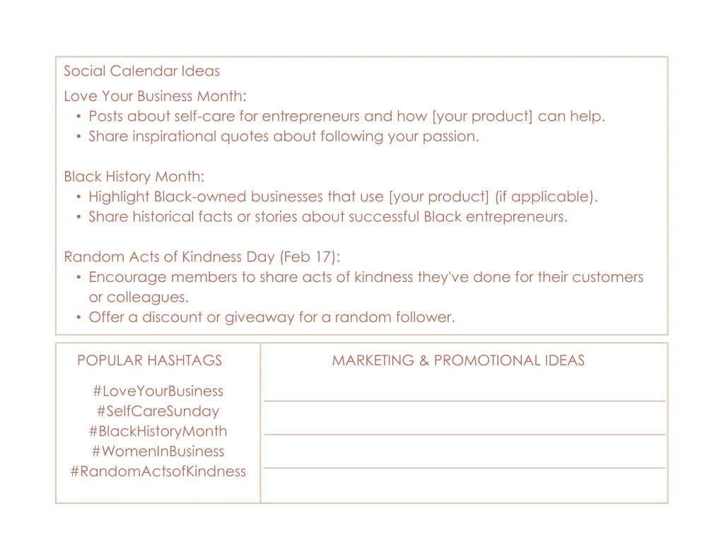 social calendar ideas 1