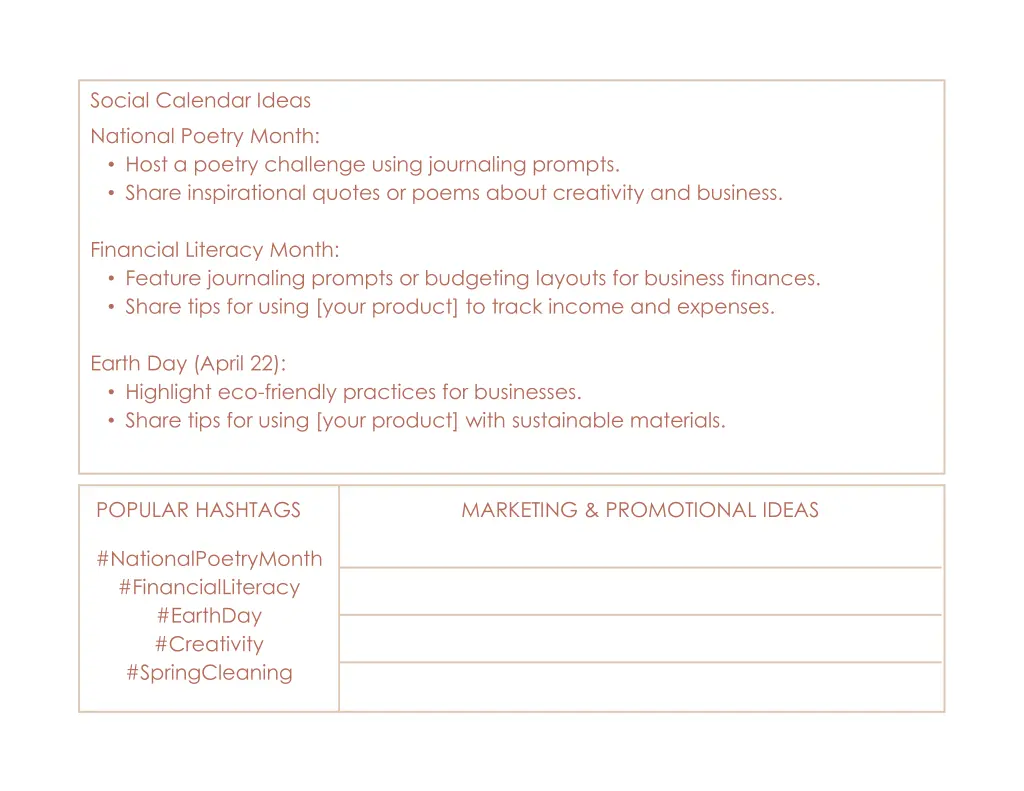 social calendar ideas 3