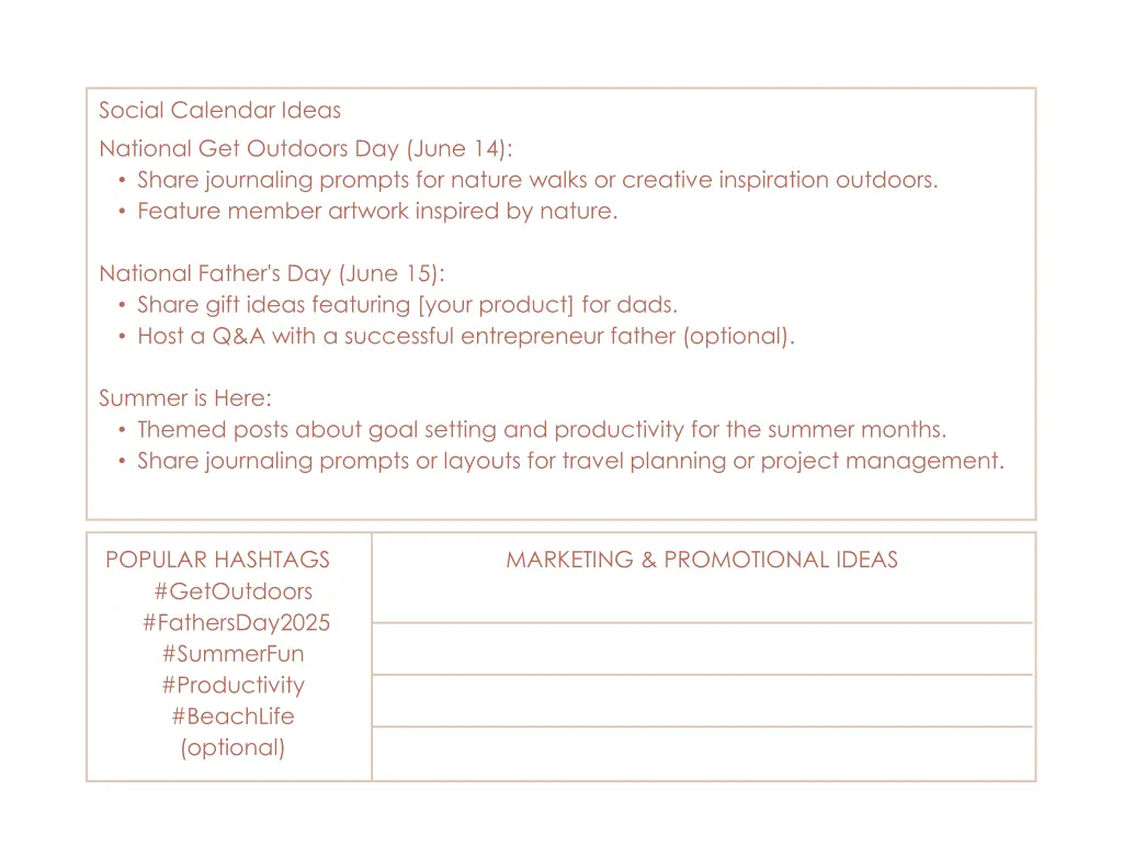 social calendar ideas 5