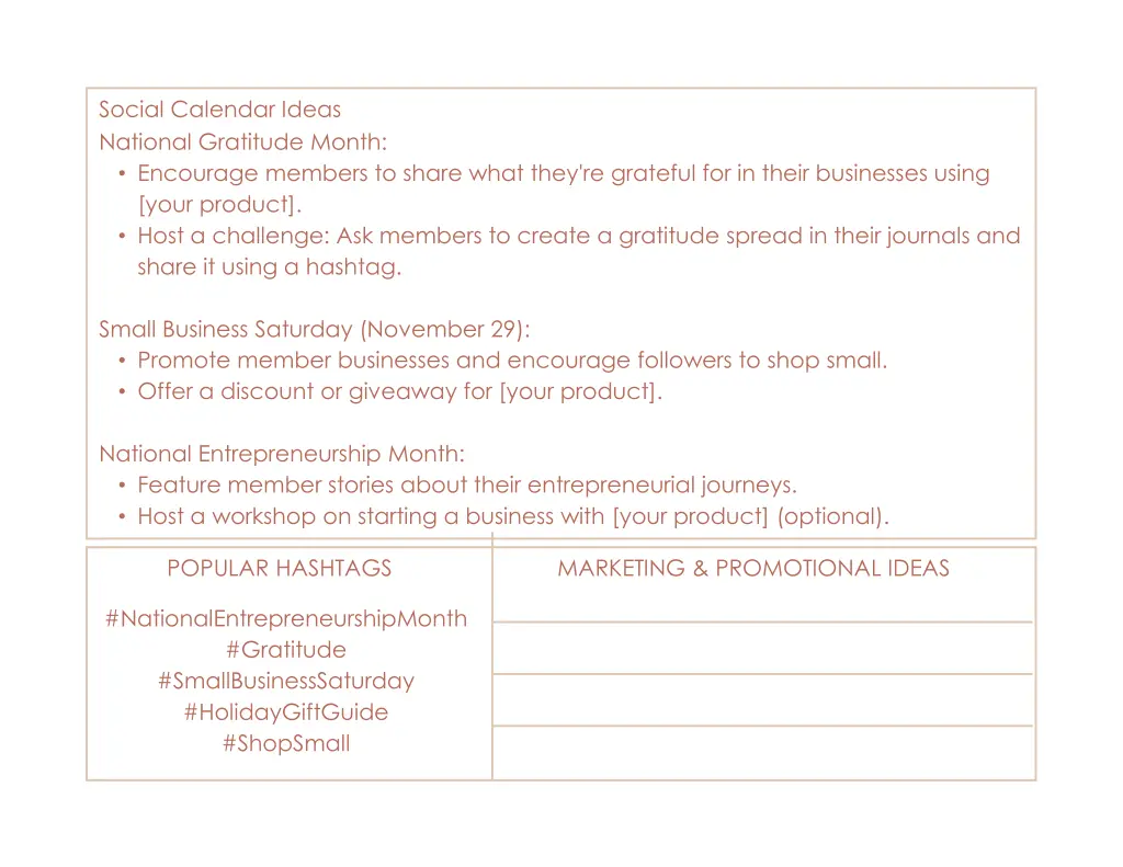 social calendar ideas 9