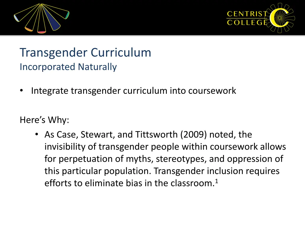 transgender curriculum incorporated naturally