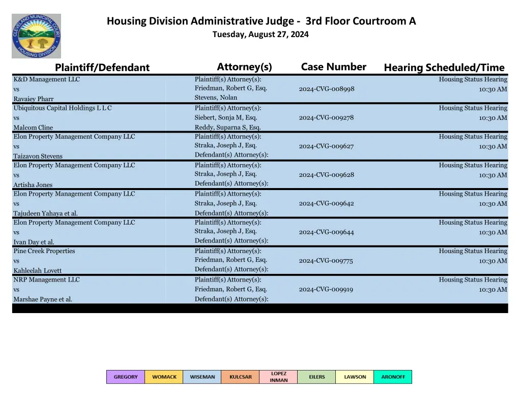 housing division administrative judge 3rd floor 12