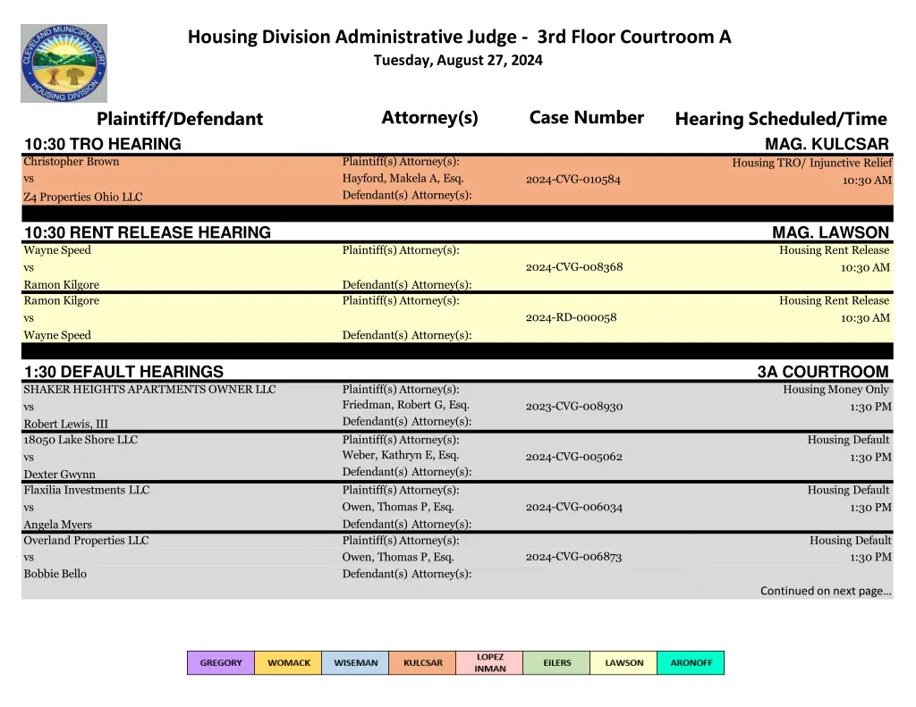 housing division administrative judge 3rd floor 13