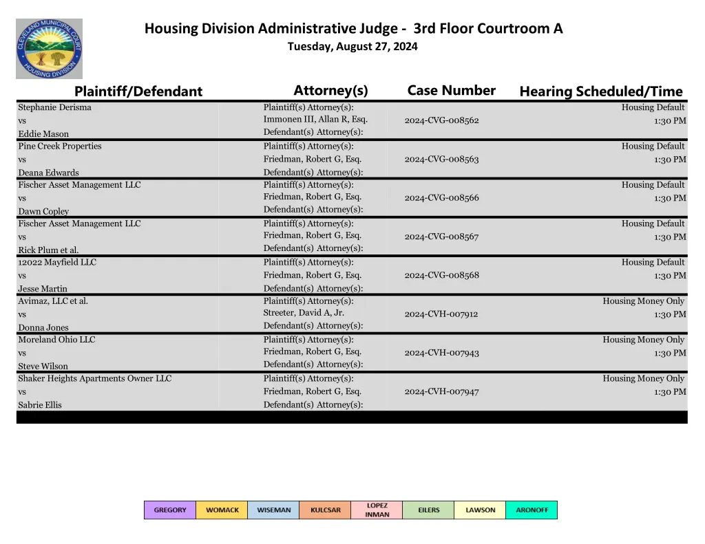 housing division administrative judge 3rd floor 15