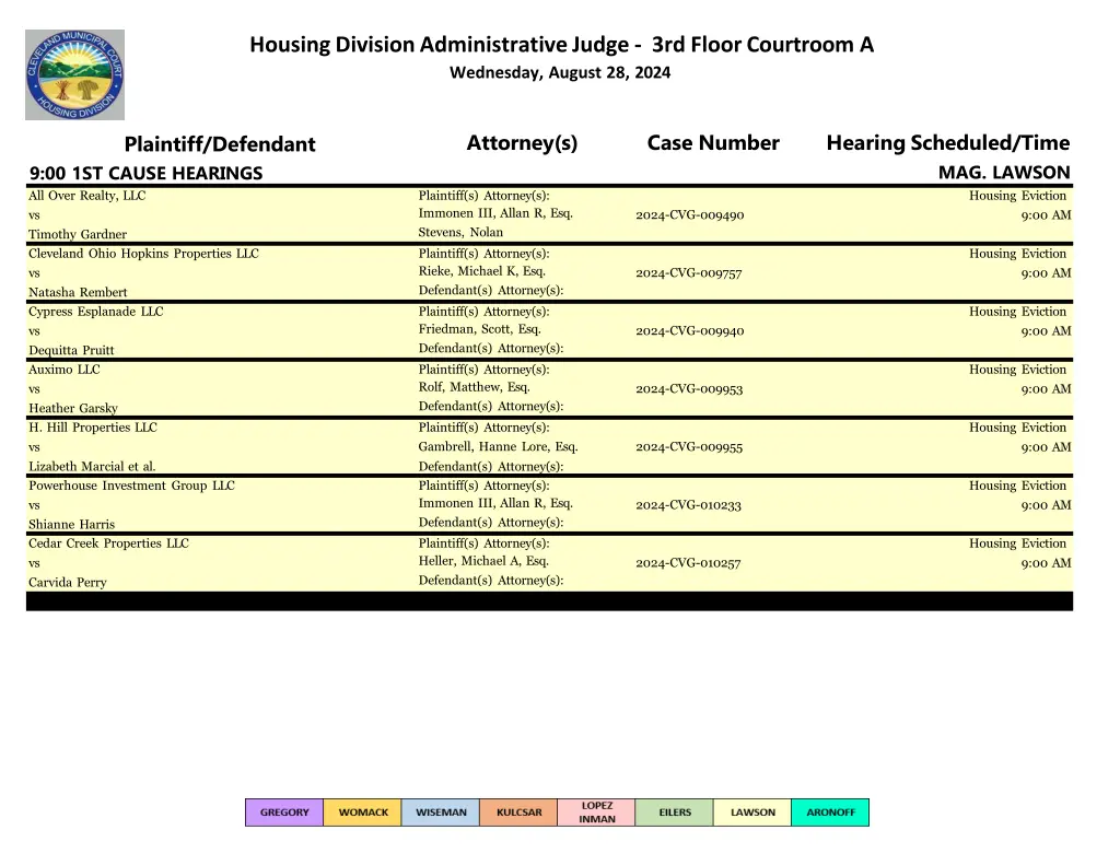 housing division administrative judge 3rd floor 16