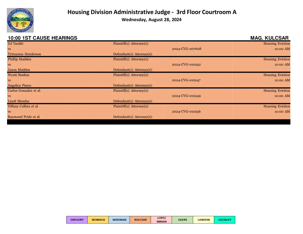 housing division administrative judge 3rd floor 17