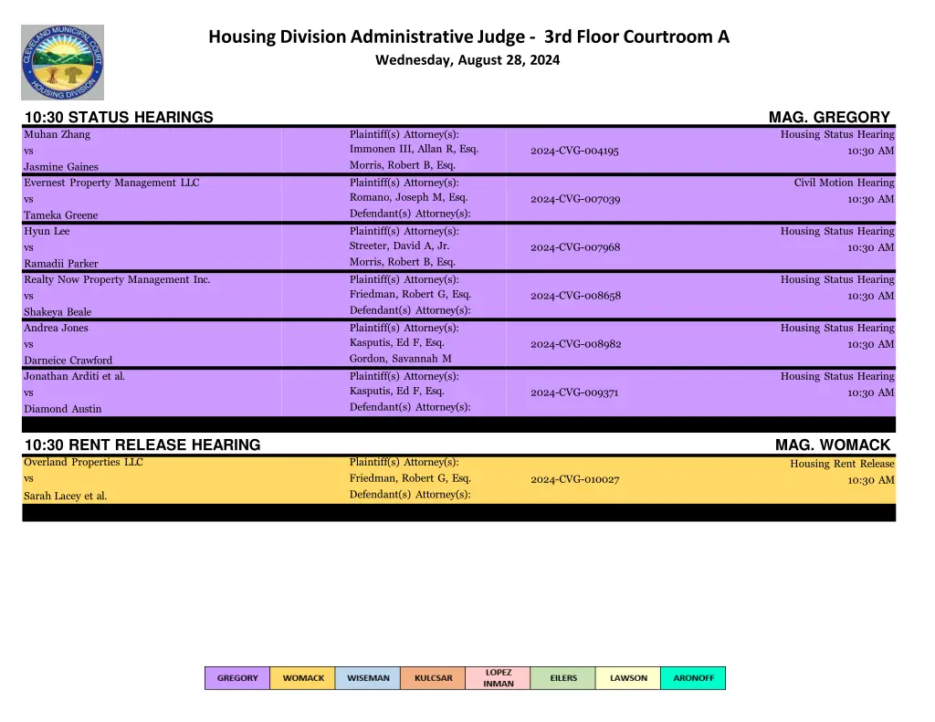 housing division administrative judge 3rd floor 18