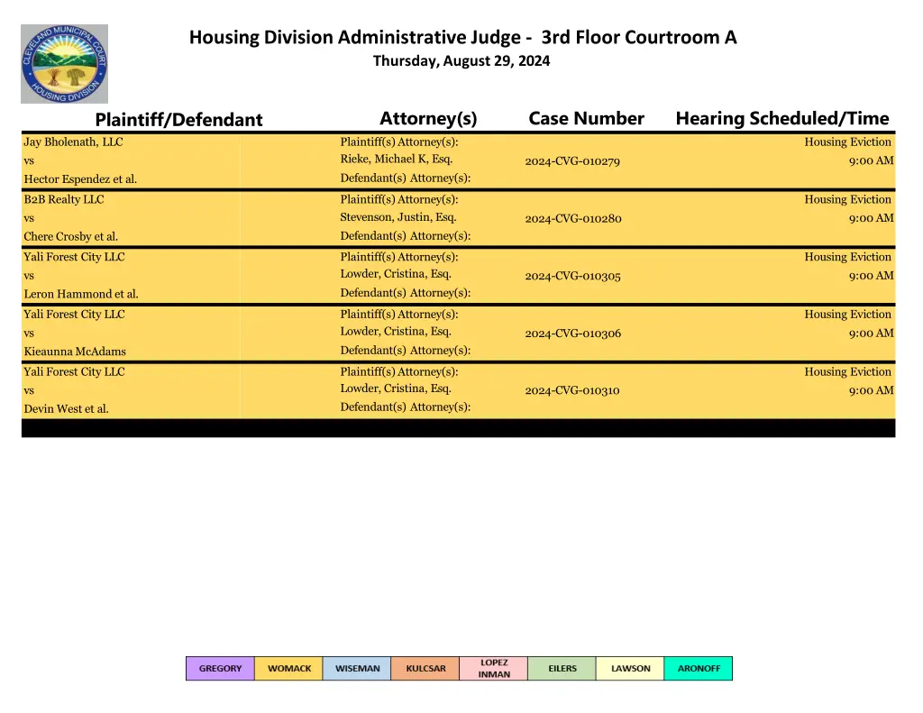 housing division administrative judge 3rd floor 22