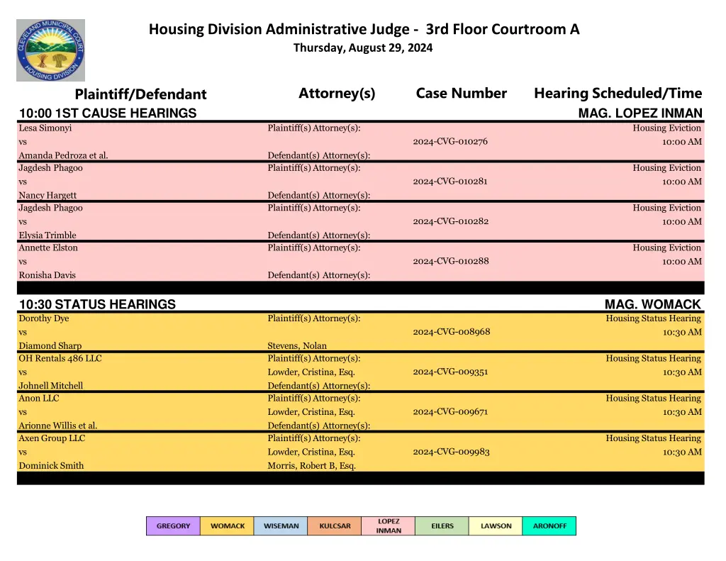 housing division administrative judge 3rd floor 23