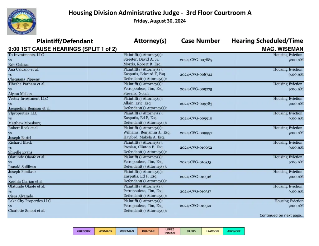 housing division administrative judge 3rd floor 25