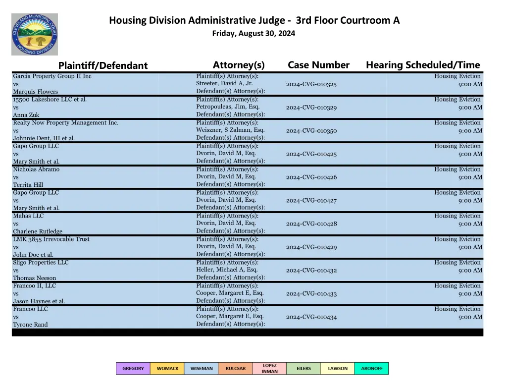 housing division administrative judge 3rd floor 26