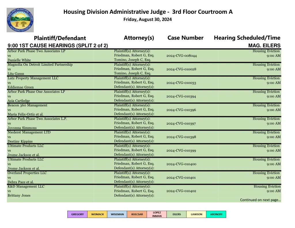 housing division administrative judge 3rd floor 27