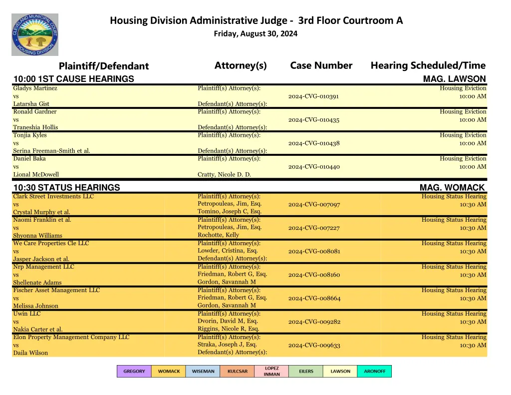 housing division administrative judge 3rd floor 29