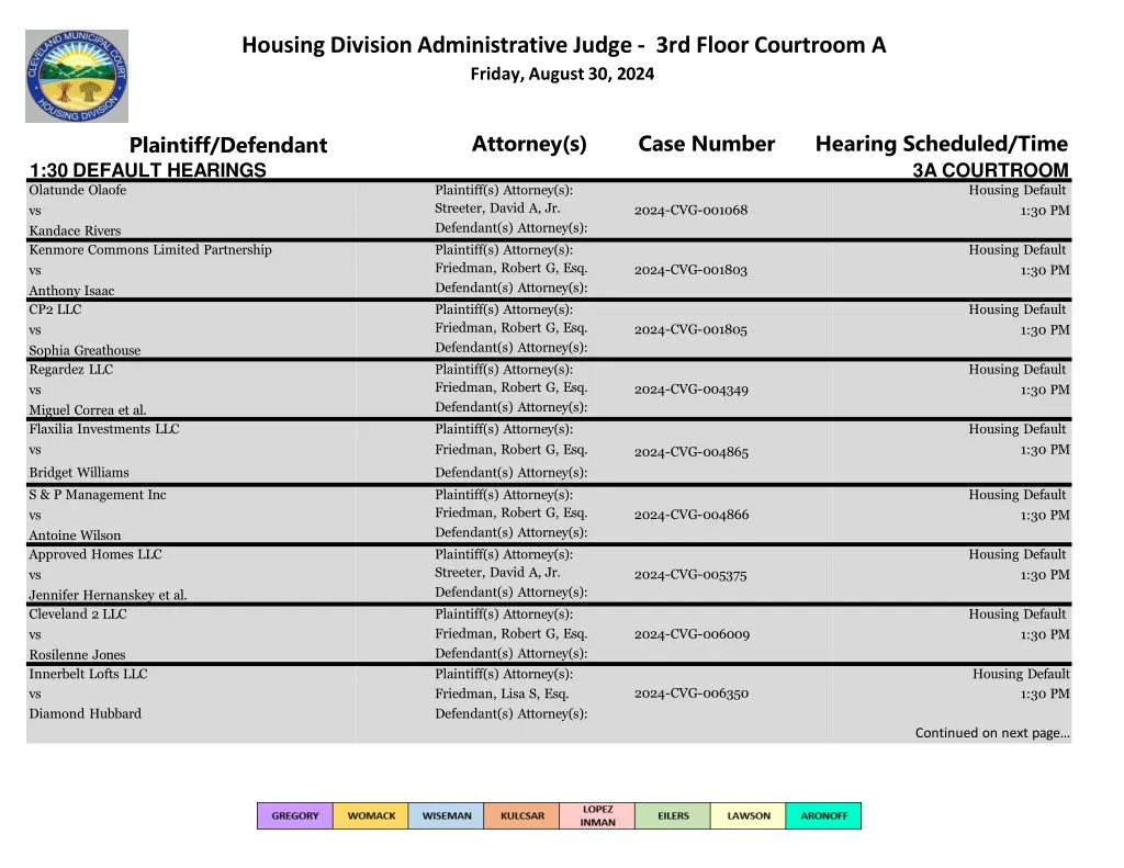 housing division administrative judge 3rd floor 30