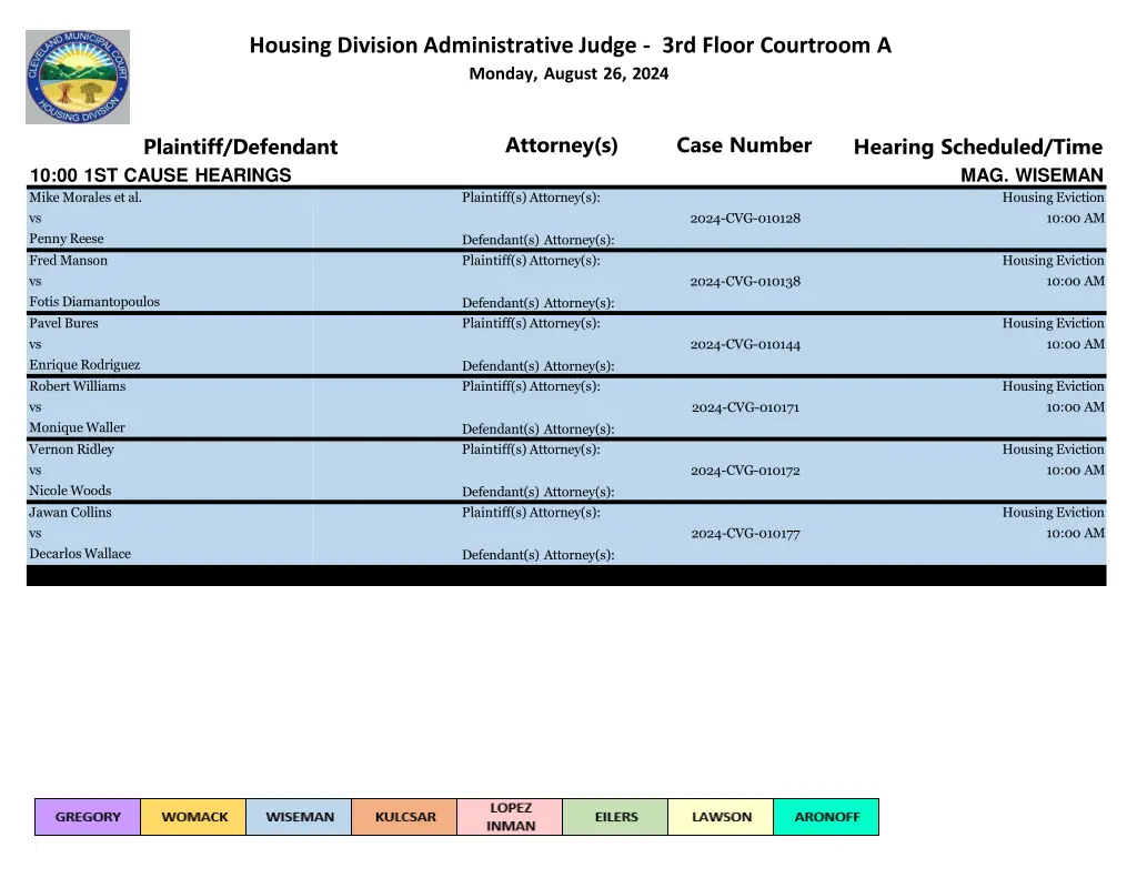housing division administrative judge 3rd floor 4