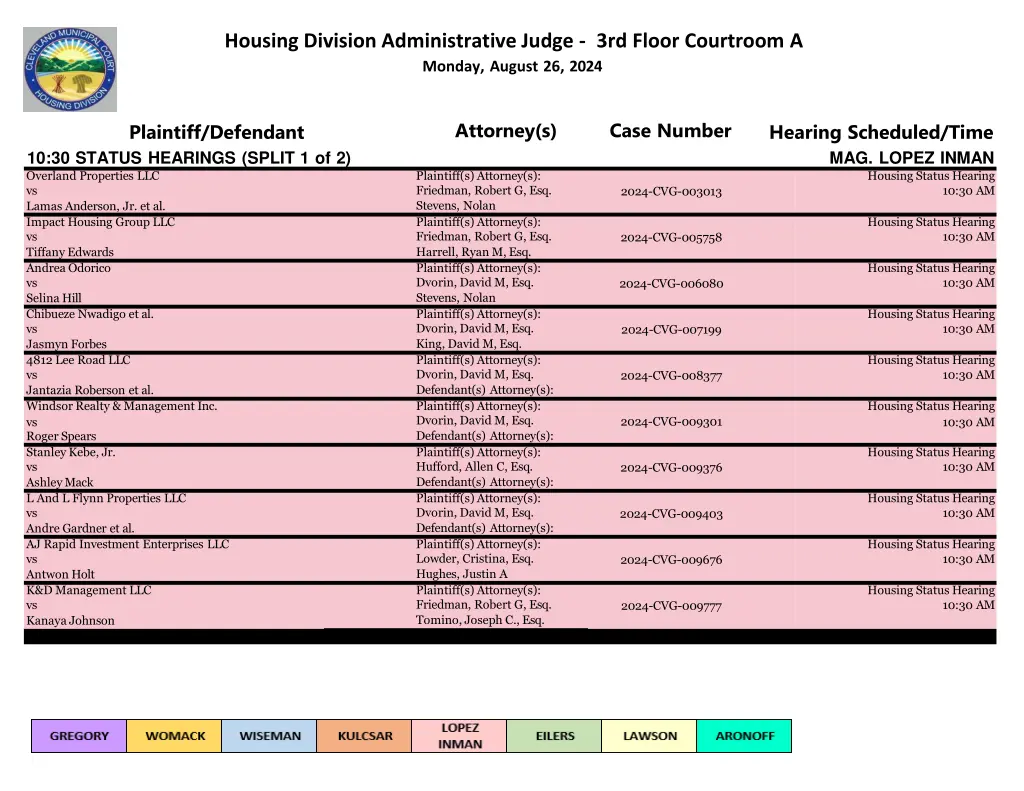 housing division administrative judge 3rd floor 5